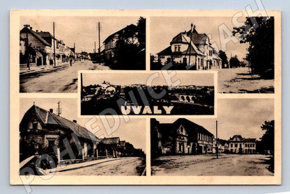 Postcard Úvaly multiple shots 1977 (ST3896)