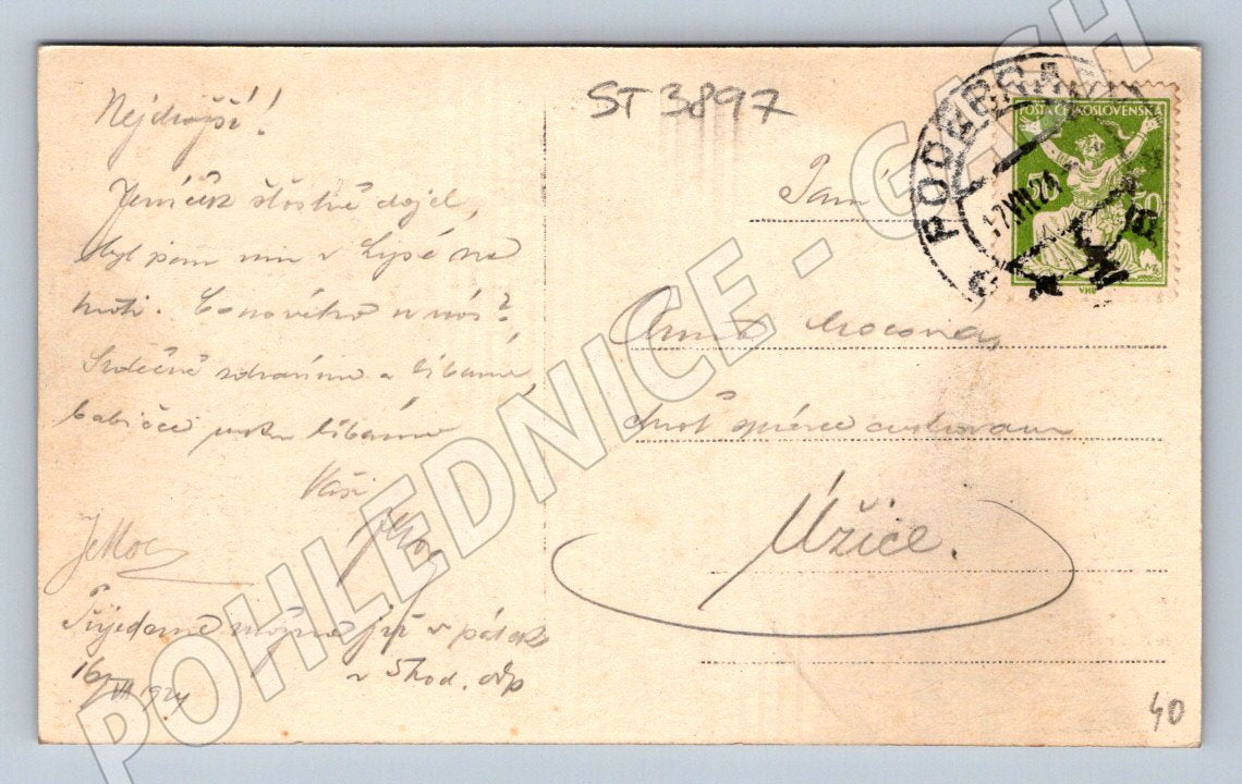 Postcard Děčín Podmokly hydroelectric power plant 1924 (ST3897)