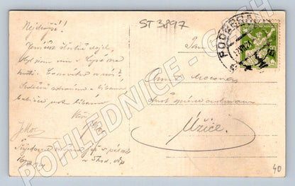 Postcard Děčín Podmokly hydroelectric power plant 1924 (ST3897)