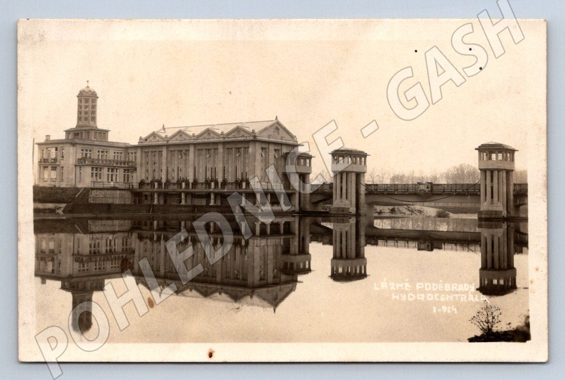Postcard Poděbrady hydroelectric power station 1925 (ST3898)