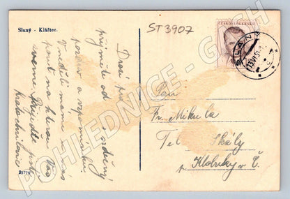 Postcard Slaný Monastery, historical 1951 (ST3907)