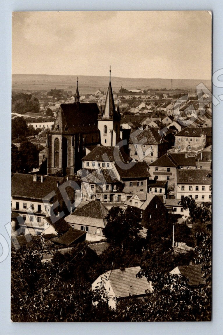 Postcard Slaný black and white used 1935 (ST3908)