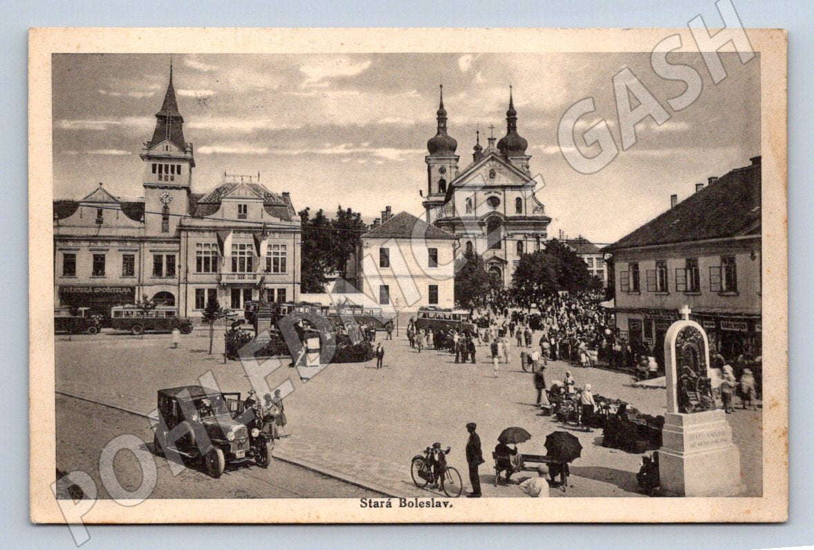 Postcard Stará Boleslav square used (ST3915)