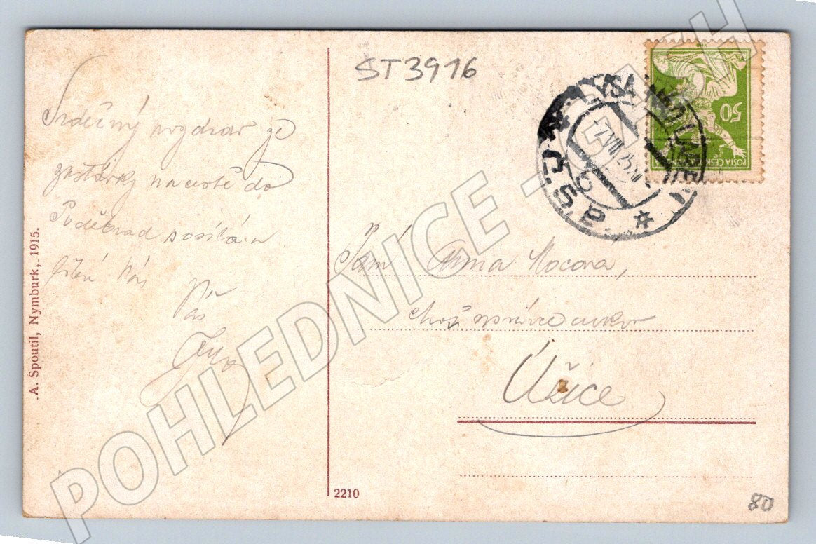 Postcard Lysá nad Labem used 1915 (ST3916)