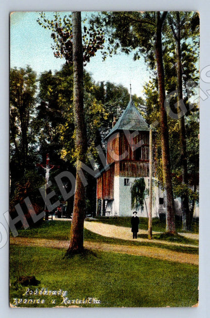 Postcard Poděbrady castle park used (ST3917)