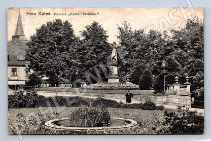 Postcard Kutná Hora monument to Karel Havlíček 1917 (ST3919)
