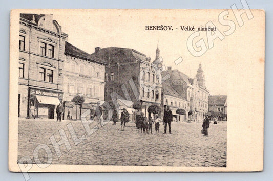 Postcard Benešov Velké náměstí historical (ST3923)