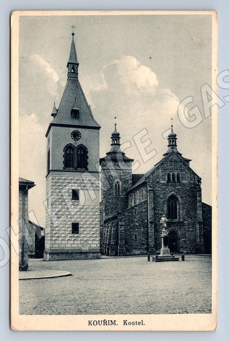 Postcard Kouřim church historical (ST3925)