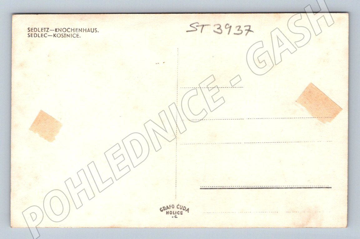 Postcard Sedlec Ossuary interior historical (ST3937)