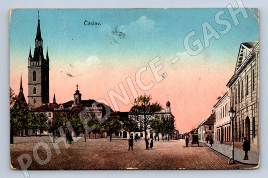 Čáslav colored historical postcard (ST3940)
