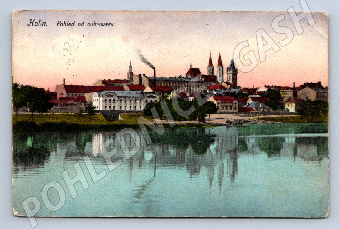 Postcard Kolín view from the sugar factory 1915 (ST3942)