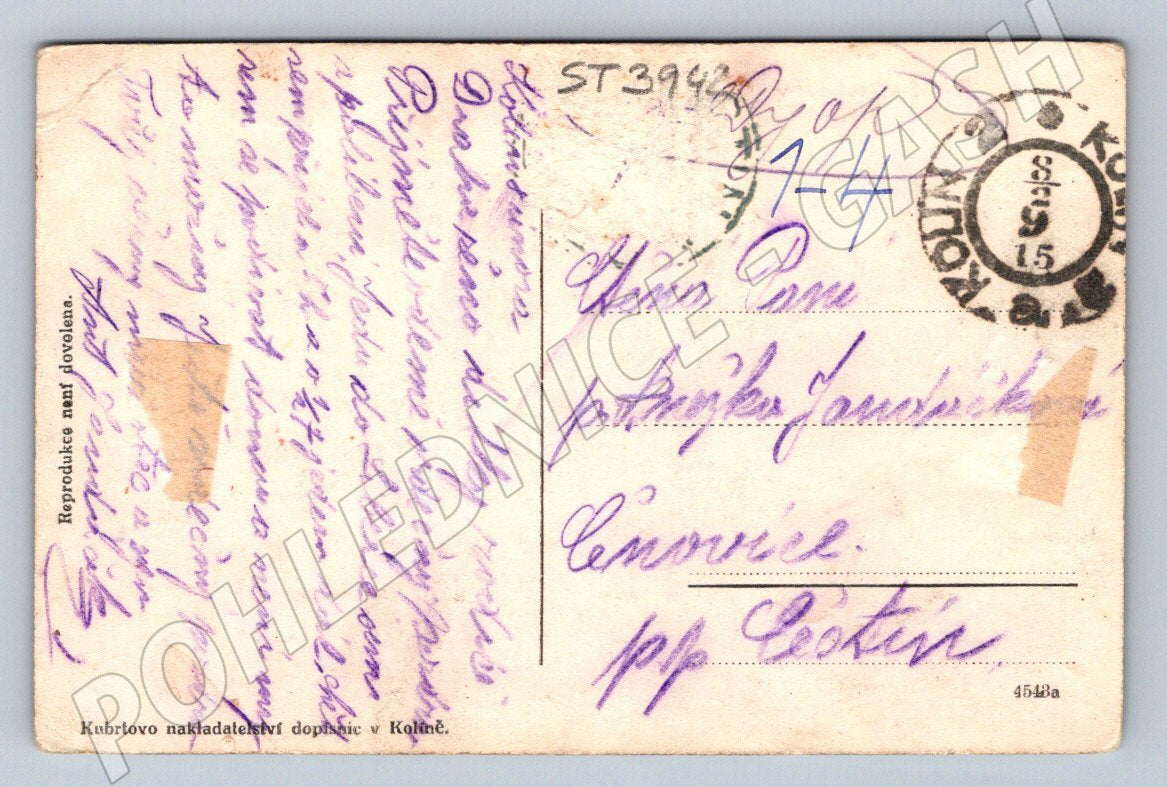 Postcard Kolín view from the sugar factory 1915 (ST3942)