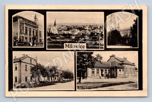 Postcard Milovice multiple shots historical (ST3947)