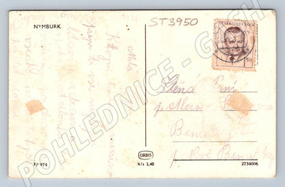 Nymburk historical postcard with a ship (ST3950)