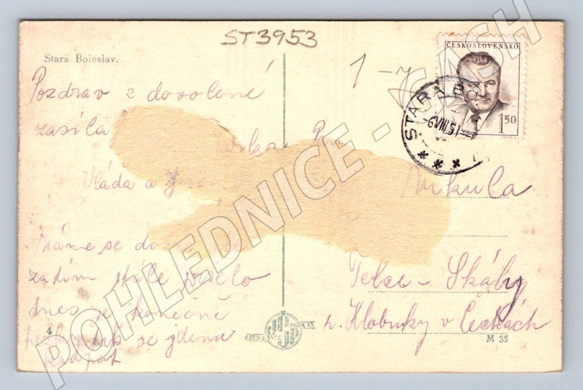 Postcard Stará Boleslav Czechoslovakia (ST3953)