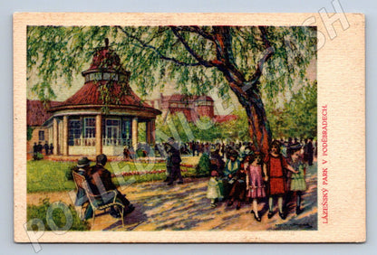 Postcard Poděbrady spa park 1915 (ST3960)