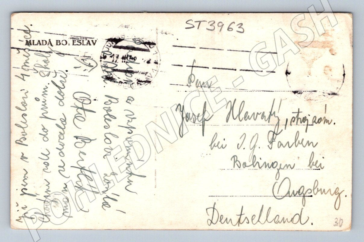Postcard Mladá Boleslav Masaryk's House historical (ST3963)