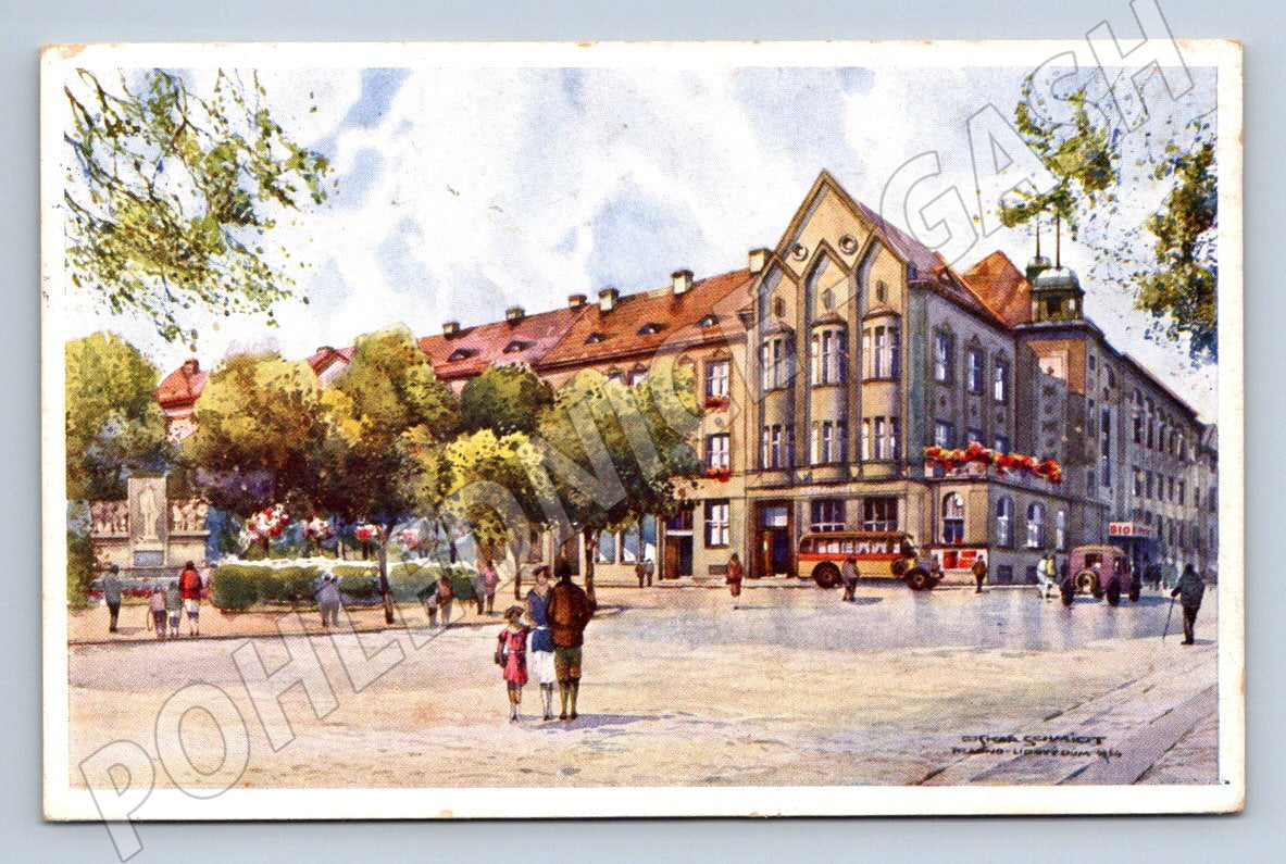 Postcard Kladno People's House used (ST3966)