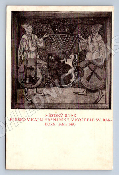 Postcard Kutná Hora fresco of the chapel of St. Barbara (ST3967)