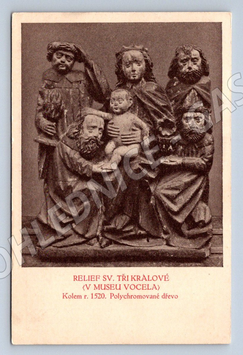 Postcard Kutná Hora relief of the Three Kings (ST3971)