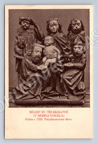Postcard Kutná Hora relief of the Three Kings (ST3971)
