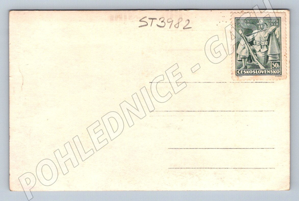 Postcard Seč Dam Legionary Stamp (ST3982)