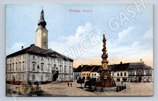 Postcard Polička square colored (ST3985)
