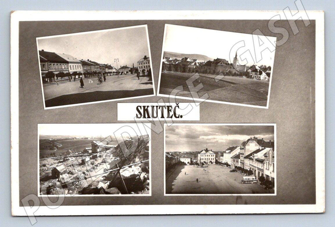 Postcard Skutec sent in 1947 (ST3987)