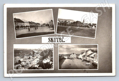 Postcard Skutec sent in 1947 (ST3987)