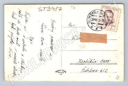 Postcard Skutec sent in 1947 (ST3987)
