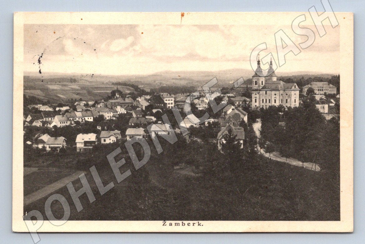 Postcard Žamberk protectorate stamp (ST3996)