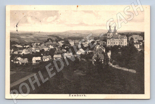 Postcard Žamberk protectorate stamp (ST3996)