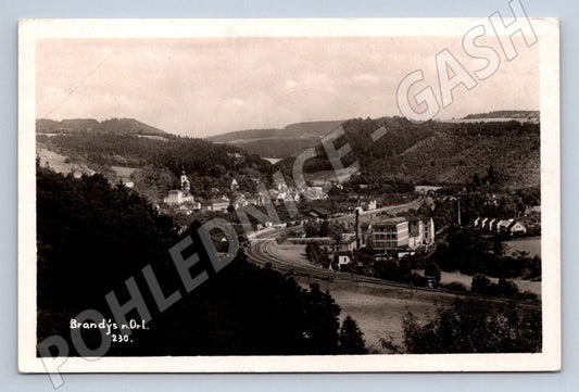 Pohlednice Brandýs nad Orlicí trať a nádraží (ST3998)