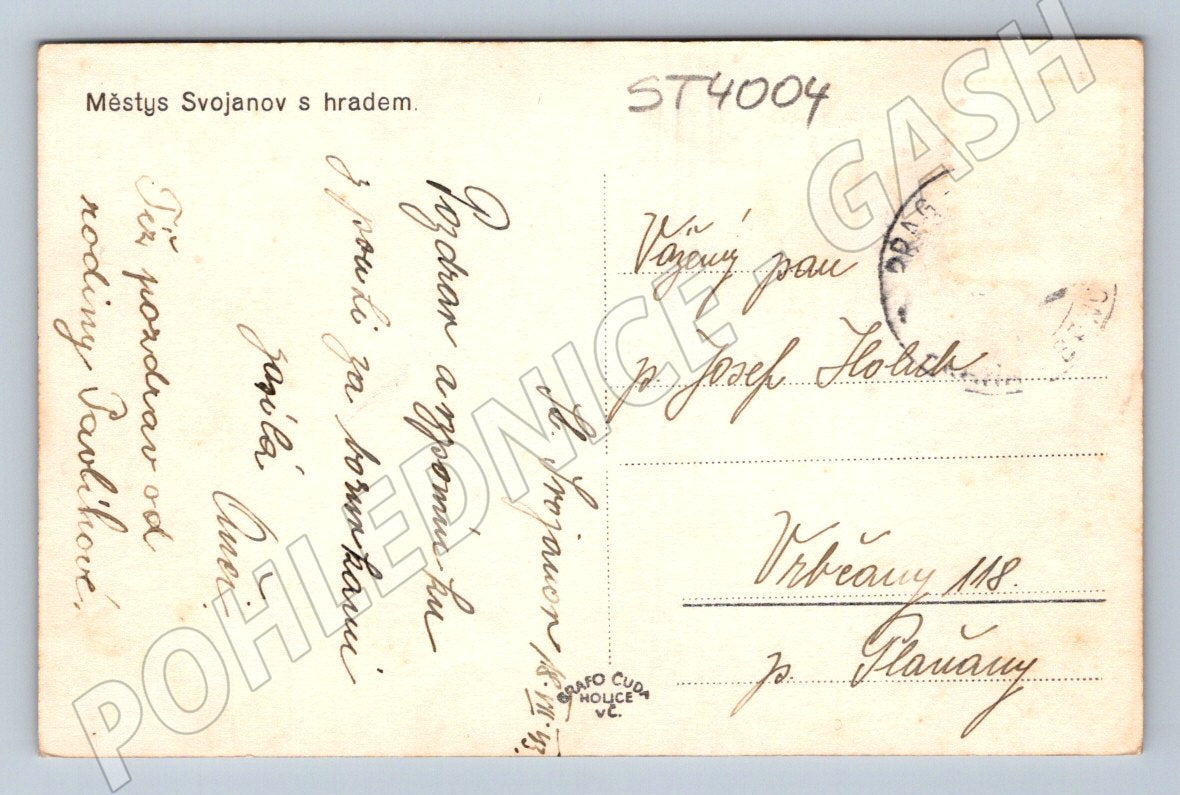 Postcard Svojanov with castle, historical (ST4004)
