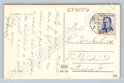 Postcard Hlinsko in Bohemia sent in 1951 (ST4007)