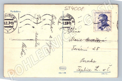 Postcard Pardubice cancelled 1949 (ST4008)