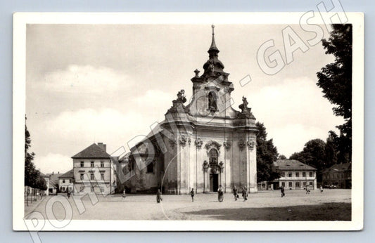 Postcard Heřmanův Městec Baroque Church 1951 (ST4015)