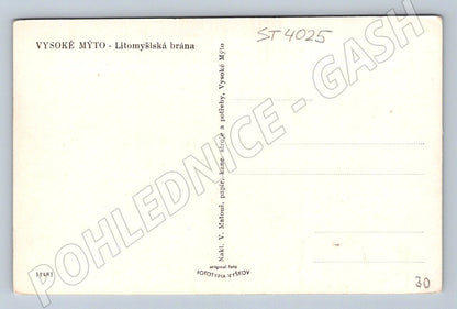 Postcard Vysoké Mýto Litomyšl Gate (ST4025)
