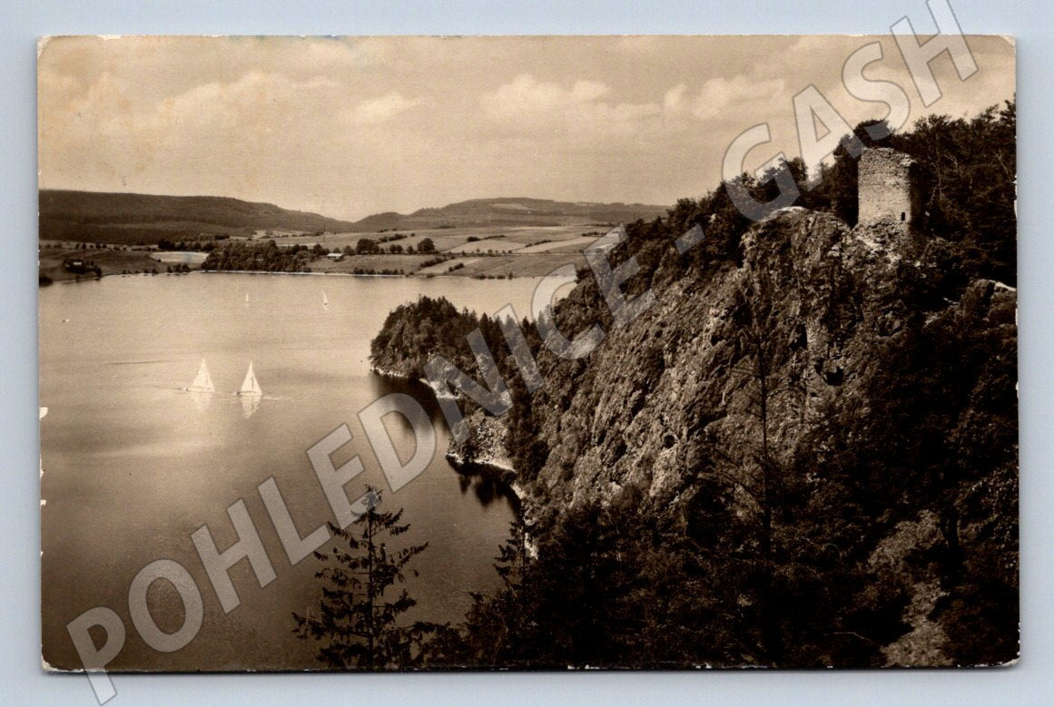 Postcard Oheb and the historical Seč dam (ST4026)