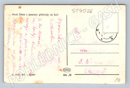 Postcard Oheb and the historical Seč dam (ST4026)