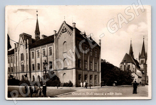 Postcard Chrudim girls' school historical (ST4028)