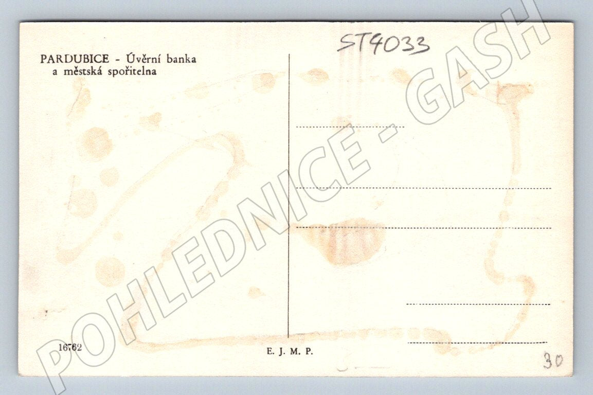 Postcard Pardubice Credit and Savings Bank (ST4033)