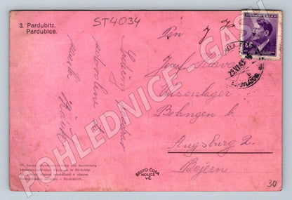 Postcard Pardubice monument to the Veverkovs (ST4034)