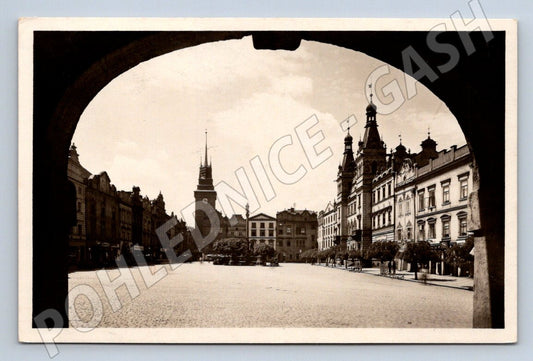 Postcard Pardubice square black and white 1930 (ST4035)