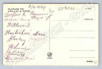 Postcard Drozovská Pila Hoštejn 1949 (ST4040)