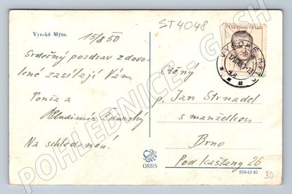 Postcard Vysoké Mýto panorama 1950 (ST4048)