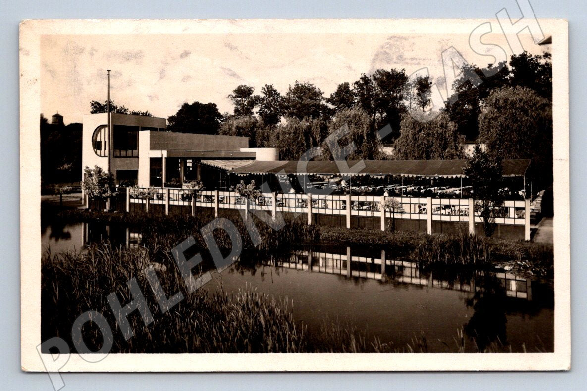 Postcard Pardubice restaurant 1953 (ST4050)