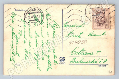 Postcard Pardubice restaurant 1953 (ST4050)