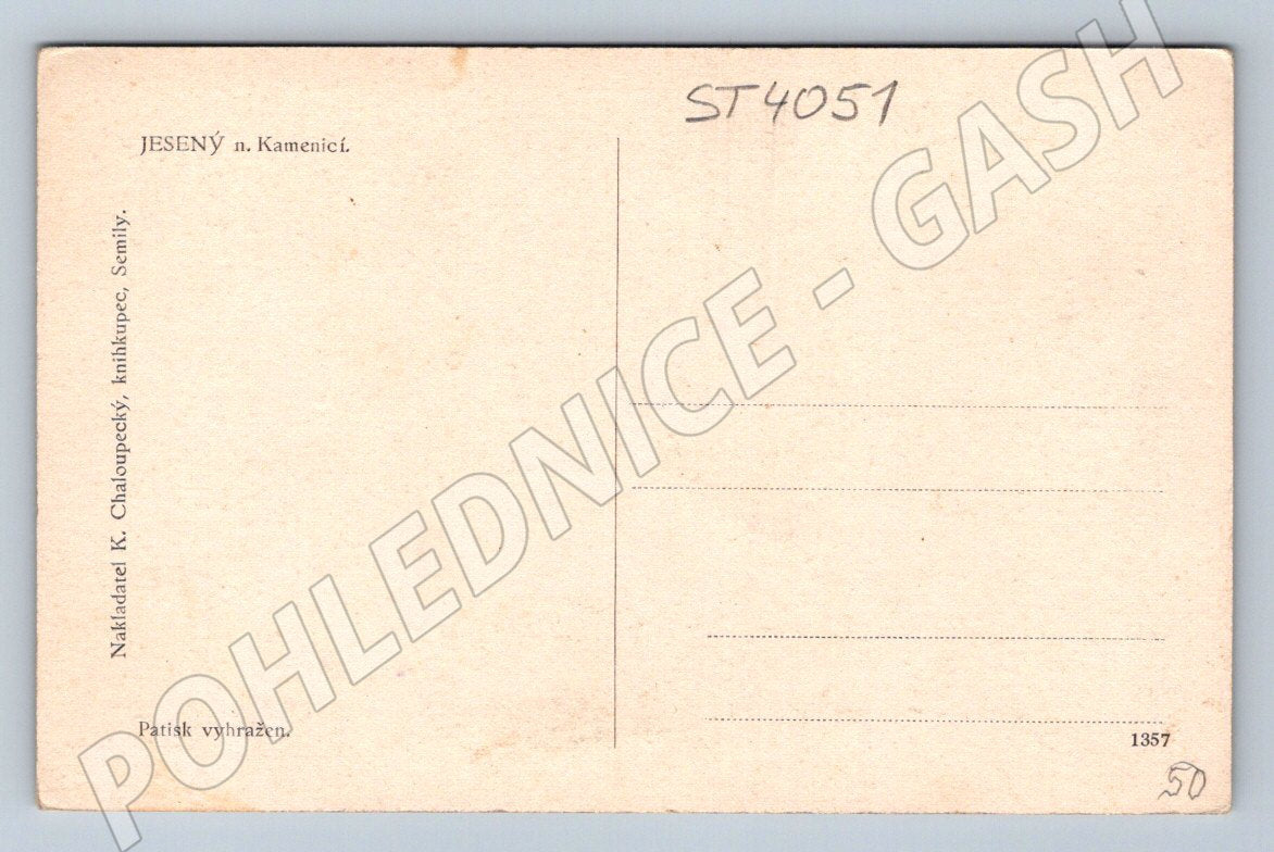 Postcard Jesený nad Kameníčí historical (ST4051)