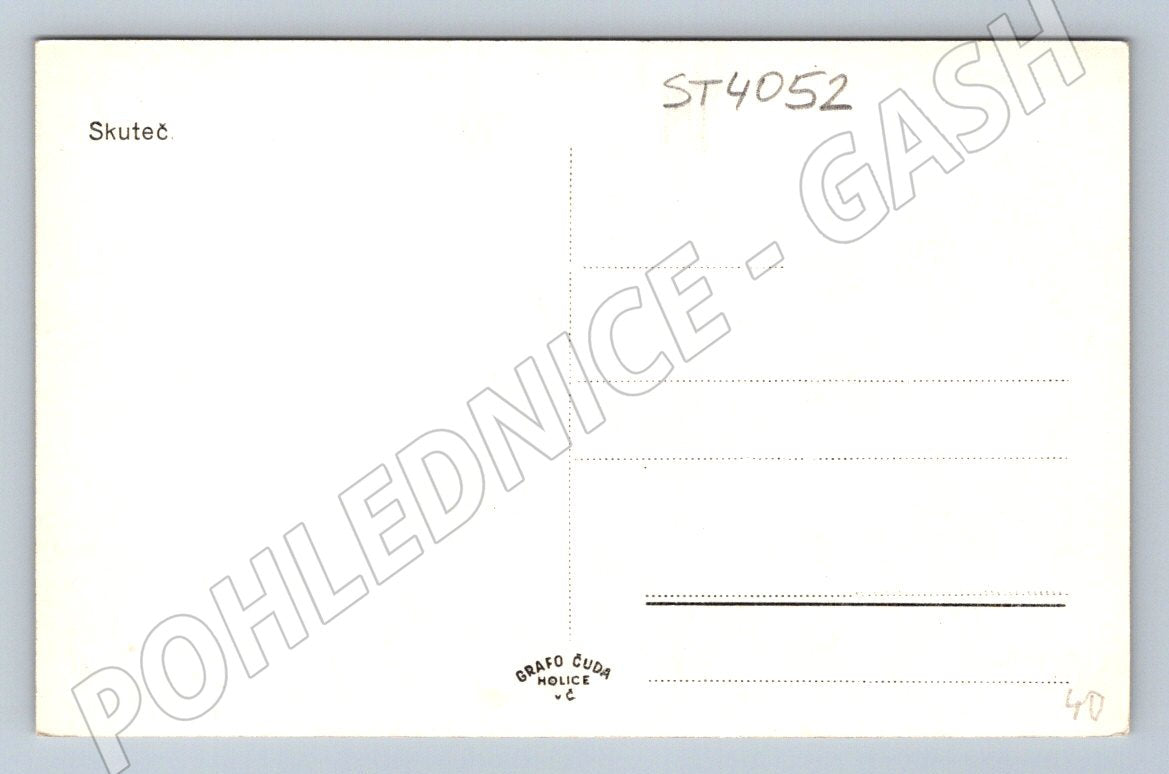 Postcard Real overall view black and white (ST4052)